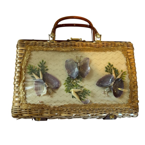 Shell Design Handbag Bags | Vintage Wicker Handbag With Shell Design | Poshmark